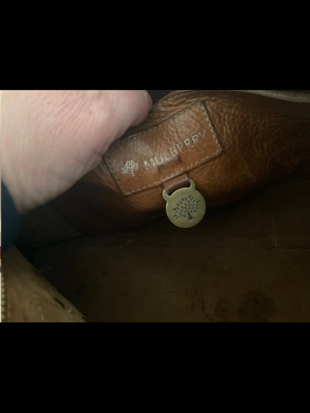 Mulberry Brown Leather and Beige Canvas Satchel - Picture 11 of 16